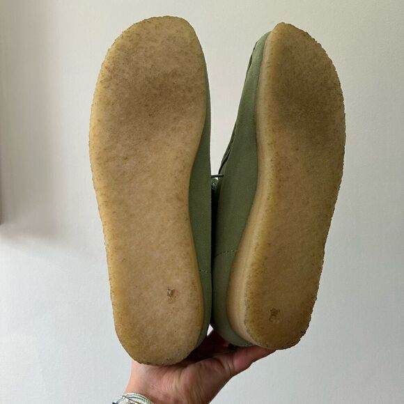 Clark Originals Men’s Wallabee Mint Green Suede Leather  Lace Up Square Toe Ankl - Picture 12 of 15